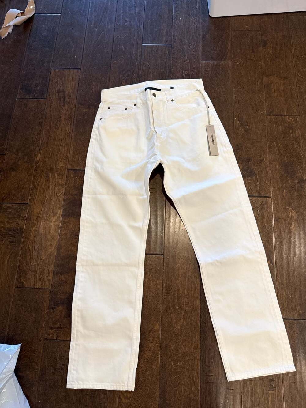 Fear of God Essentials Off-White Straight Leg Denim Pants